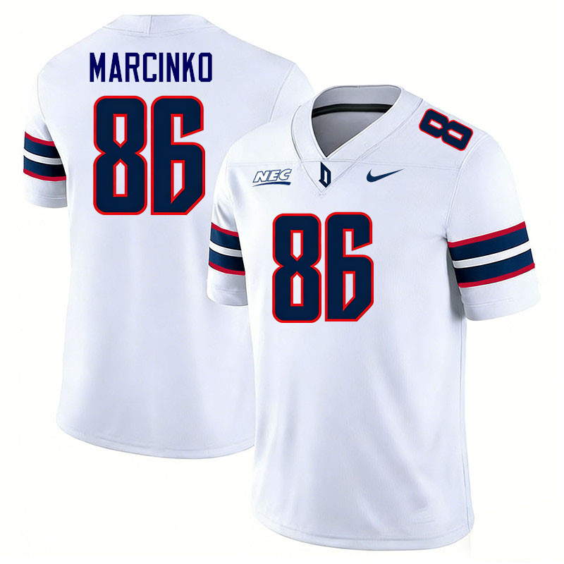 Duquesne Dukes #86 Matt Marcinko College Football Jerseys,Uniforms Stitched-White